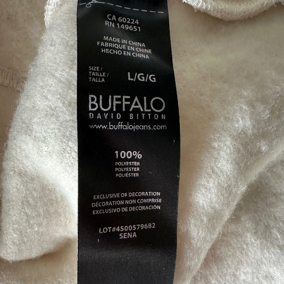 Buffalo David Bitton | Women’s White Cream Sherpa Half Zip Sweater NWOT - Picture 7 of 9